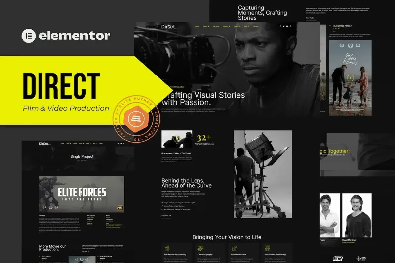Direct – Film & Video Production Elementor Pro Template