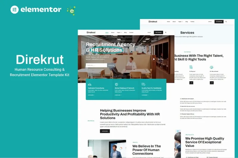 Direkrut – Human Resource Consulting and Recruitment Elementor Template