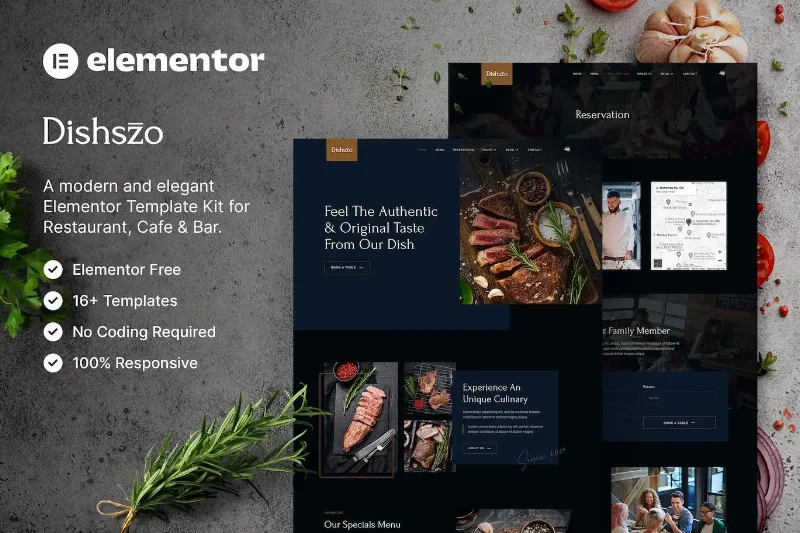 Dishszo – Restaurant & Cafe Elementor Template