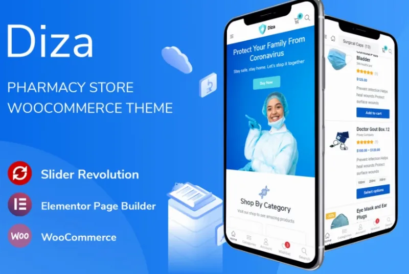 Diza – Pharmacy Store Elementor WooCommerce Theme