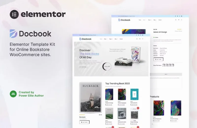 Docbook – Online Bookstore WooCommerce Elementor Template