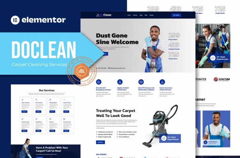 Doclean – Carpet Cleaning Services Elementor Template