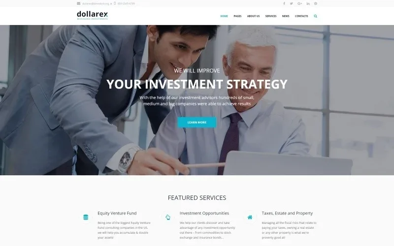 Dollarex – Investment Company & Finance WordPress Theme