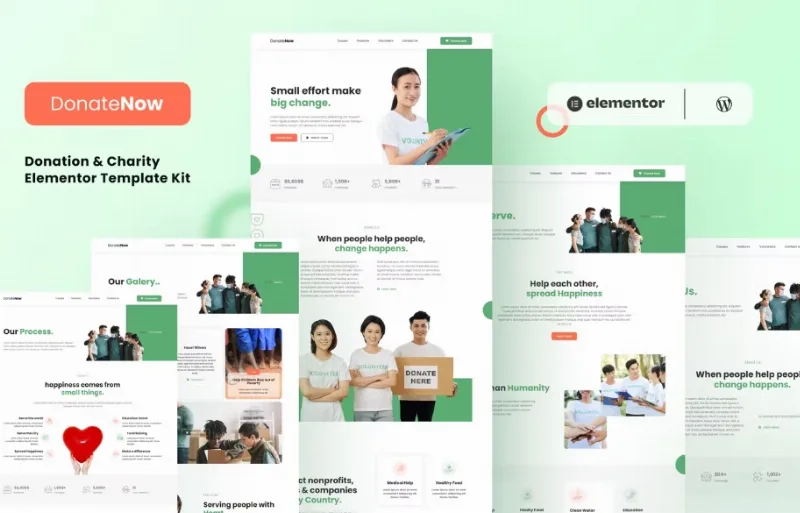 Donatenow – Donation & Charity Elementor Template
