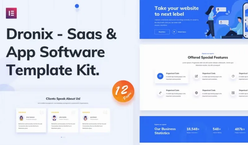 Dronix – SaaS & Startup Elementor Template