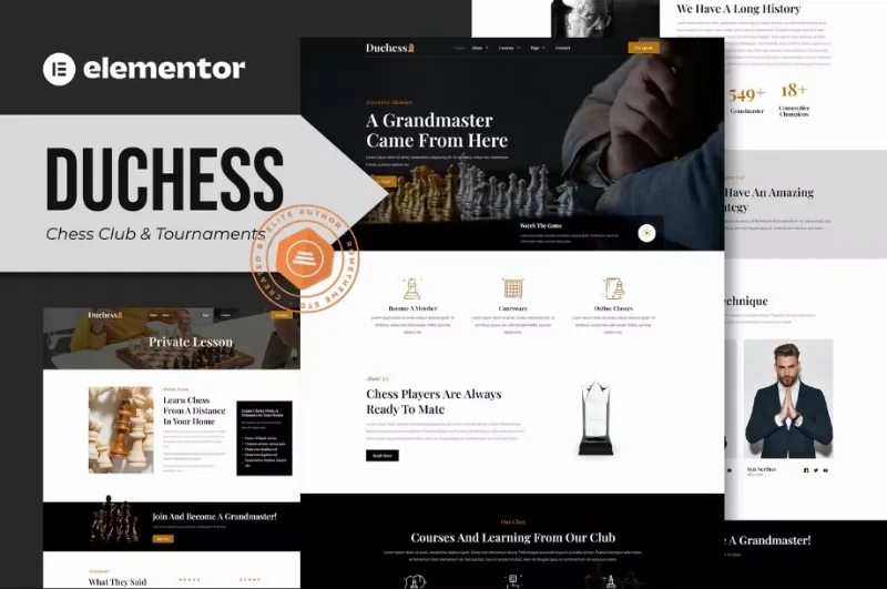 Duchess – Chess Club & Tournament Elementor Template