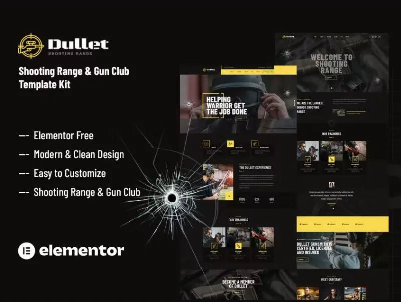 Dullet – Shooting Range & Gun Club Elementor Template
