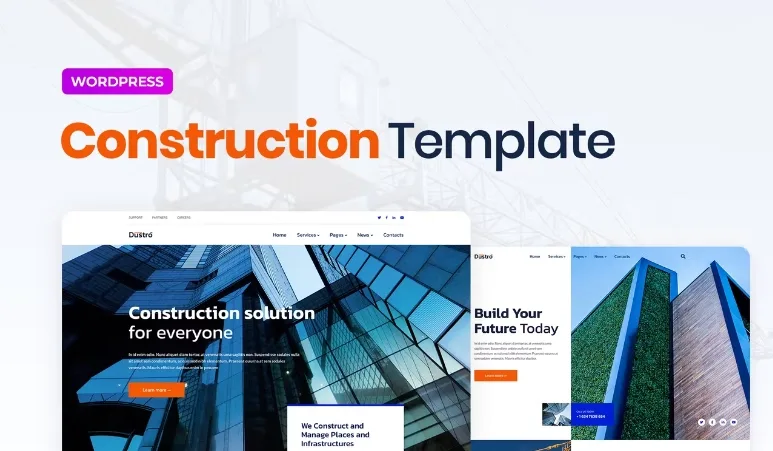 Dustro – Construction Company Elementor Template