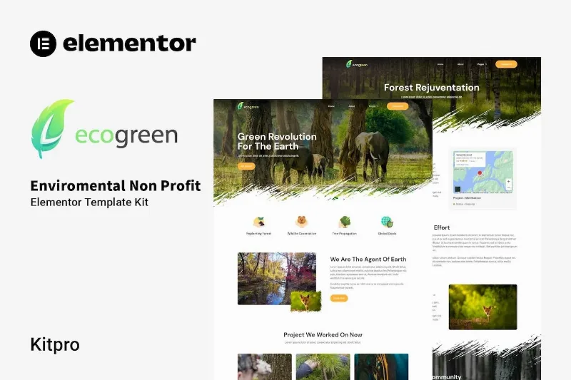 Ecogreen – Environmental Non Profit Elementor Template