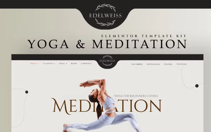 Edelweiss – Yoga & Meditation Elementor Template