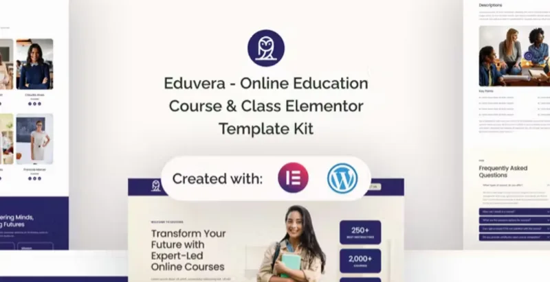 Eduvera – Online Education Course & Class Elementor Template