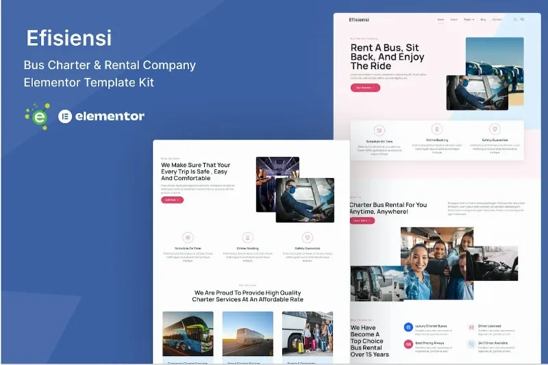 Efisiensi – Bus Charter & Rental Company Elementor Template