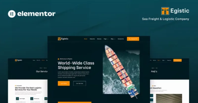 Egistic – Sea Freight & Logistic Company Elementor Template