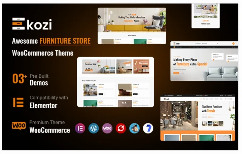 Ekozi – Furniture Elementor WooCommerce Theme
