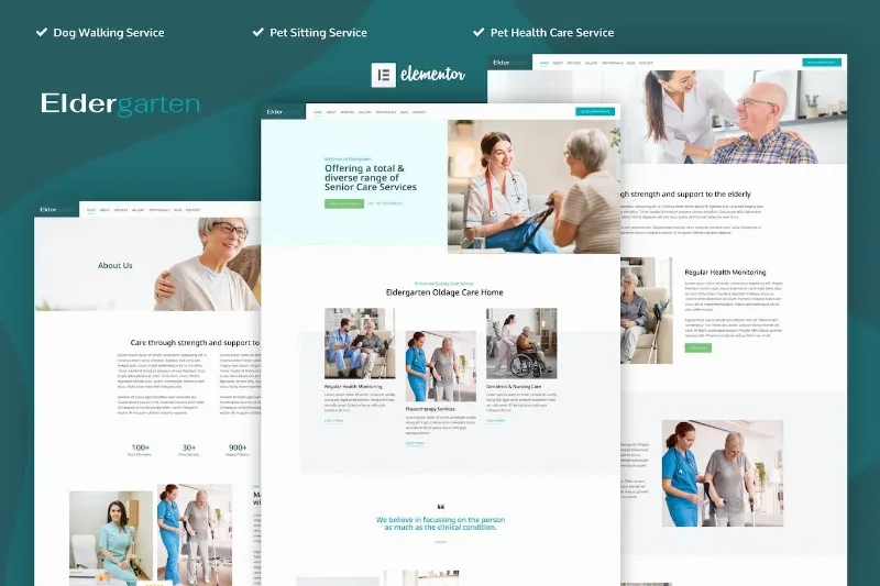 Eldergarten – Elder Care & Senior Home Elementor Pro Template