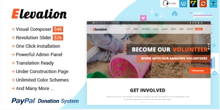 ELEVATION – Charity/Nonprofit/Fundraising WP Theme
