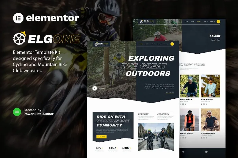 Elgone – Cycling & Mountain Bike Club Elementor Template