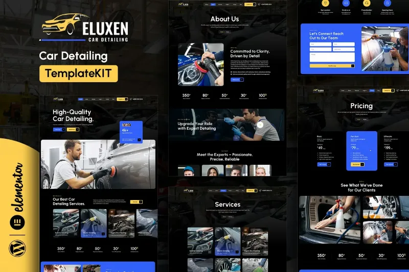 Eluxen - Car Detailing Services Elementor Template Kit