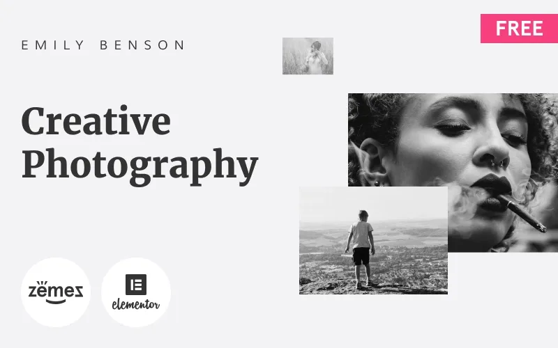 Emily Benson – Free Photography One Page WordPress Theme
