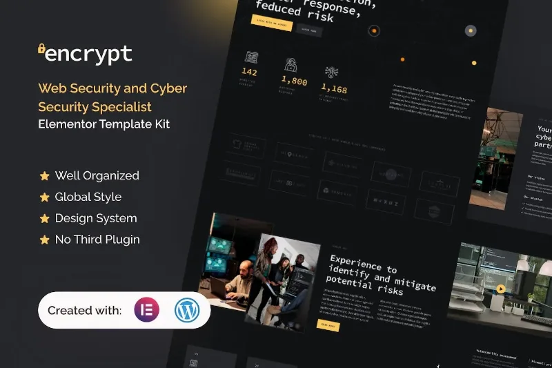 Encrypt – Cyber Security Specialist Elementor Pro Template