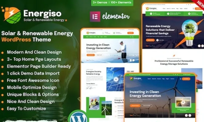Energiso – Solar & Energy WordPress Theme