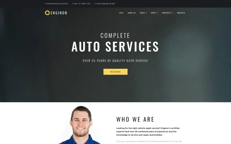 Enginor – Eye-catching Car Tuning Service WordPress Theme