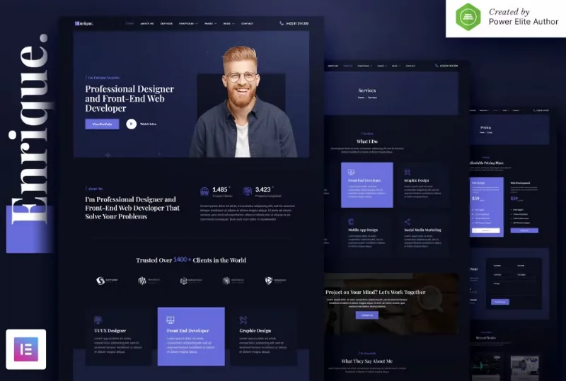Enrique – Personal CV/Resume & Portfolio Elementor Template