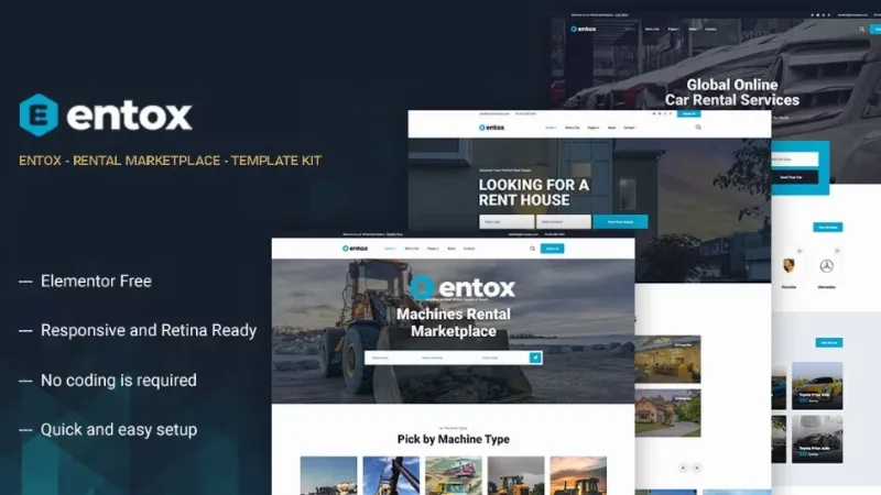 Entox – Car Rental Marketplace Elementor Template