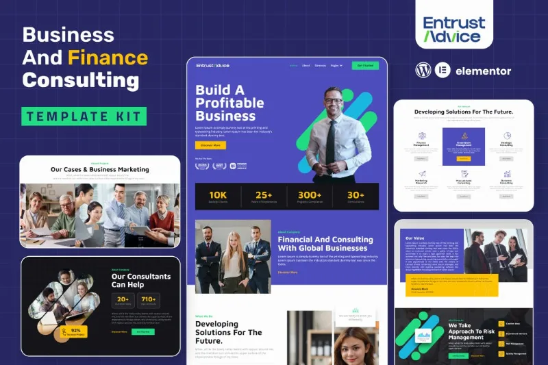Entrust Advice – Business & Finance Consulting Elementor Template