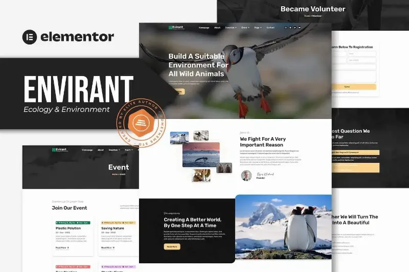 Envirant – Ecology and Environment Elementor Pro Template Kit