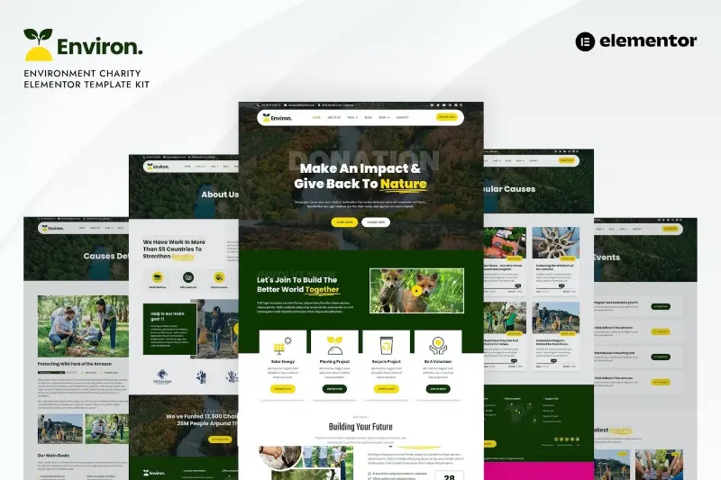 Environ – Environment Charity Elementor Template Kit