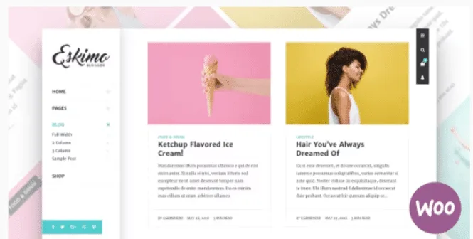 Eskimo – Minimal Personal WordPress Blog & Shop Theme