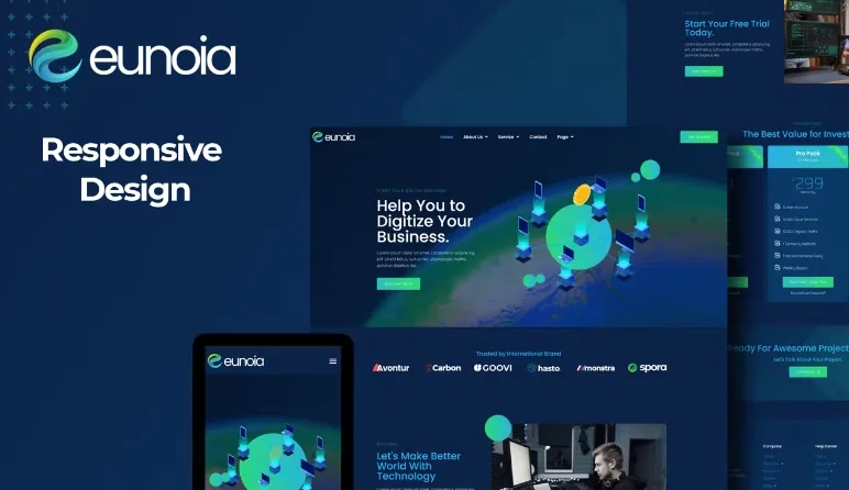 Eunoia – Tech Company Digital Service Elementor Template