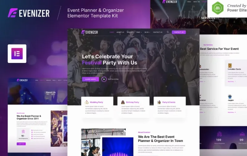 Evenizer – Event Planner & Organizer Elementor Template