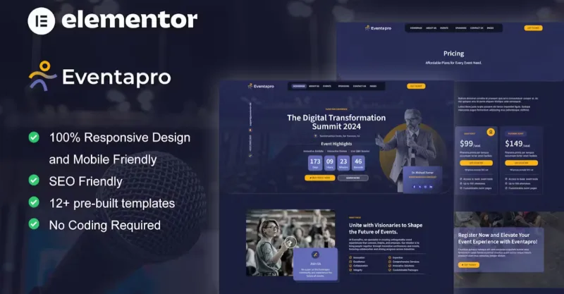 Eventapro – Event & Conference Elementor Pro Template