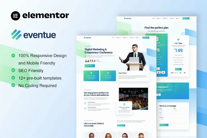 Eventue – Event & Conference Elementor Template