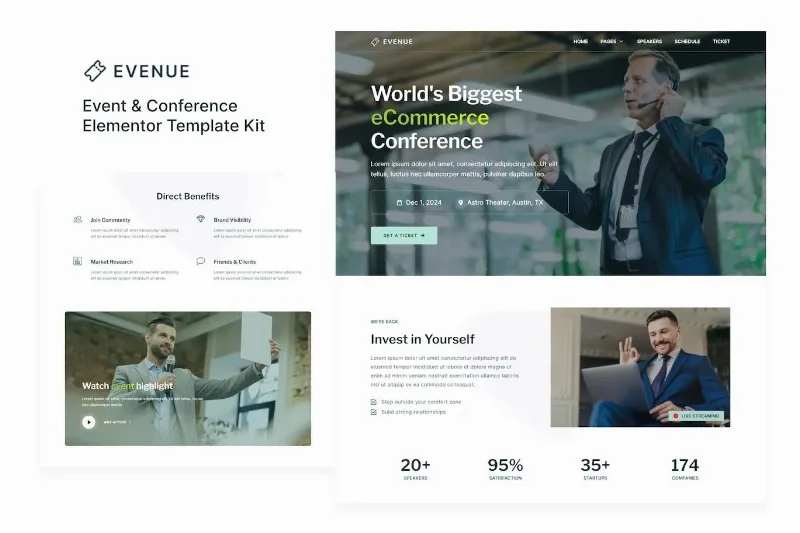 Evenue – Event & Conference Elementor Template