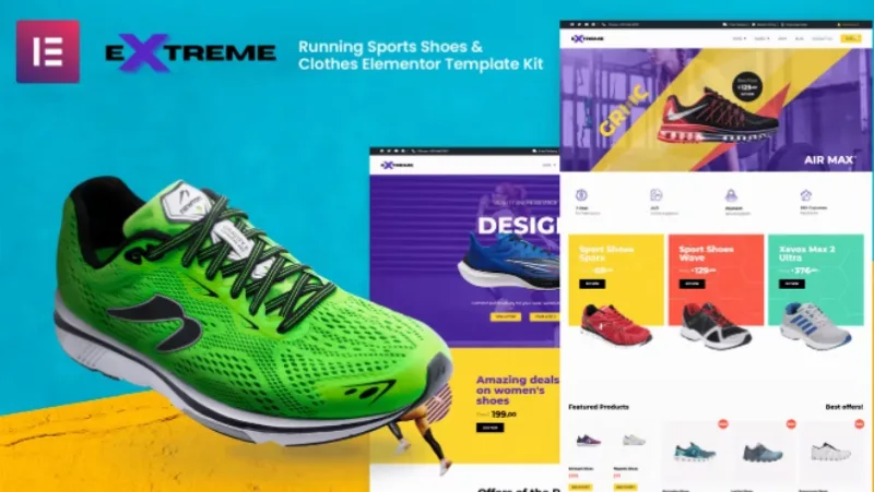Extreme – Running Sports Shoes & Clothes Elementor Template