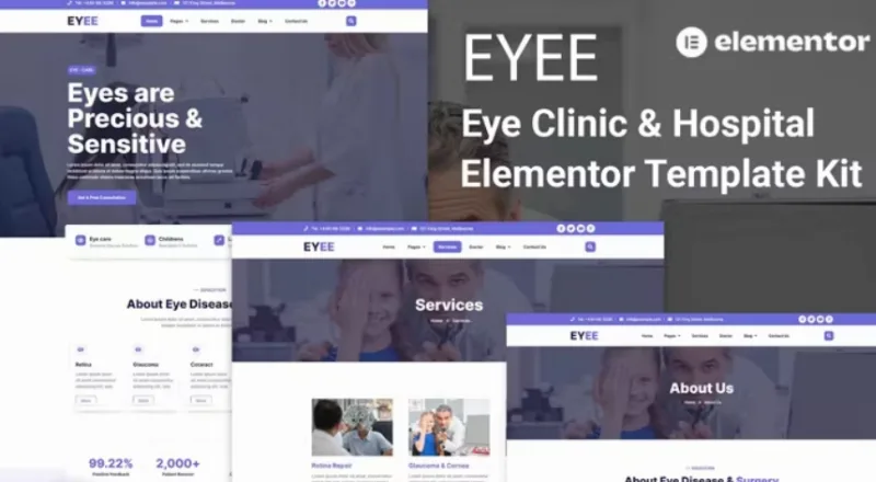 Eyee – Eye Clinic & Vision Care Elementor Template