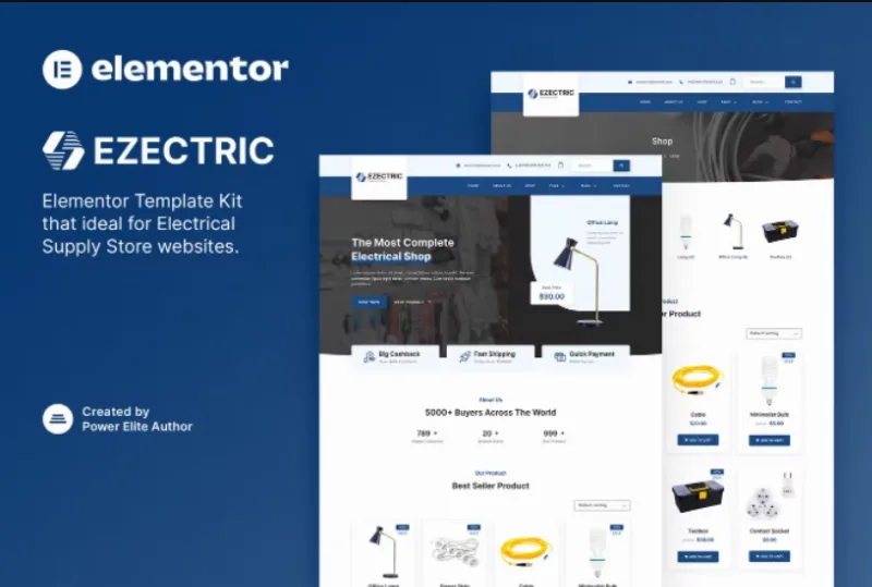 Ezectric – Electrical Supply Store Elementor Template