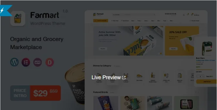 Farmart – Organic & Grocery Marketplace WordPress Theme