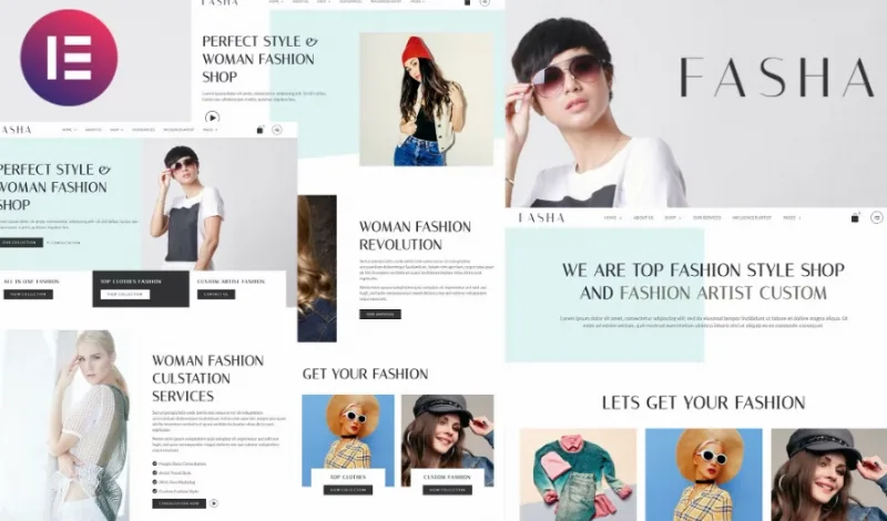 Fasha – Woman Fashion & Shop eCommerce Elementor Template