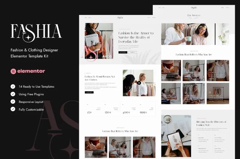 Fashia – Fashion & Clothing Designer Elementor Template
