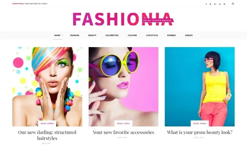 Fashionia – Online Fashion Magazine Responsive WordPress Theme