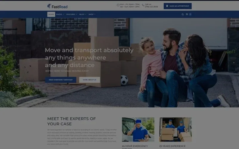 FastRoad – Moving Company Responsive WordPress Elementor Theme WordPress Theme