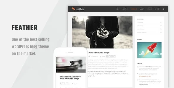 Feather – Clean Flat Responsive WordPress Blog Theme