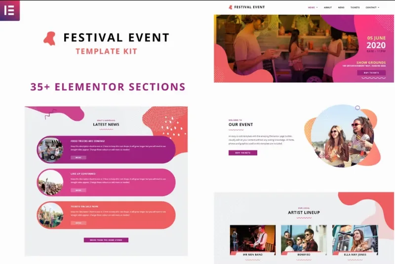 Festival Events – Elementor Template