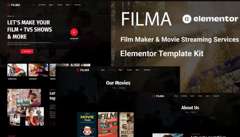 Filma – Film Maker & Movie Streaming Services Elementor Template