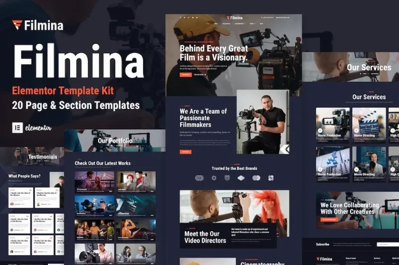 Filmina – Filmmakers & Videographer Elementor Template