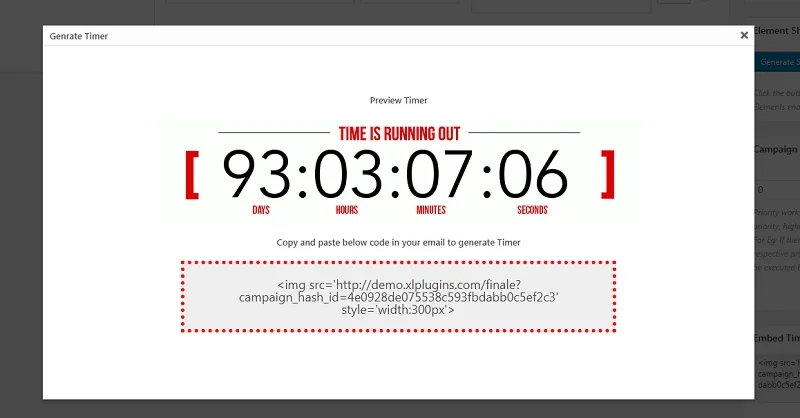 Finale Email Countdown Timer